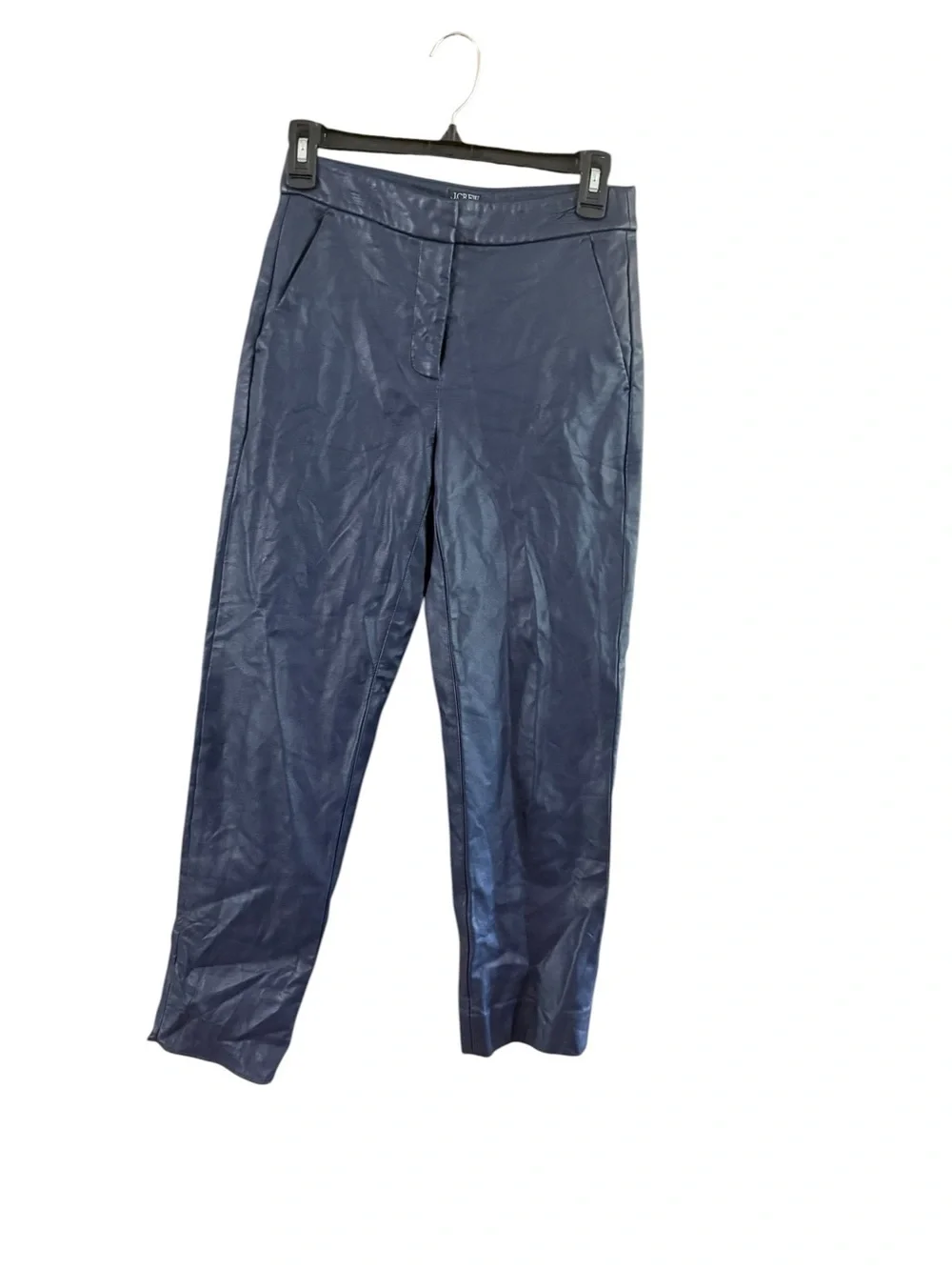 J. Crew Navy Straight-Leg Faux Leather Pants
